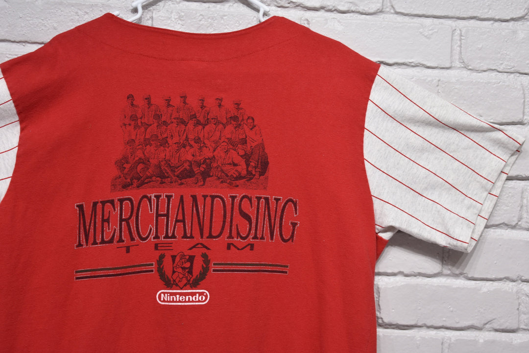 90s nintendo merchandising team mario and yoshi baseball jersey size large